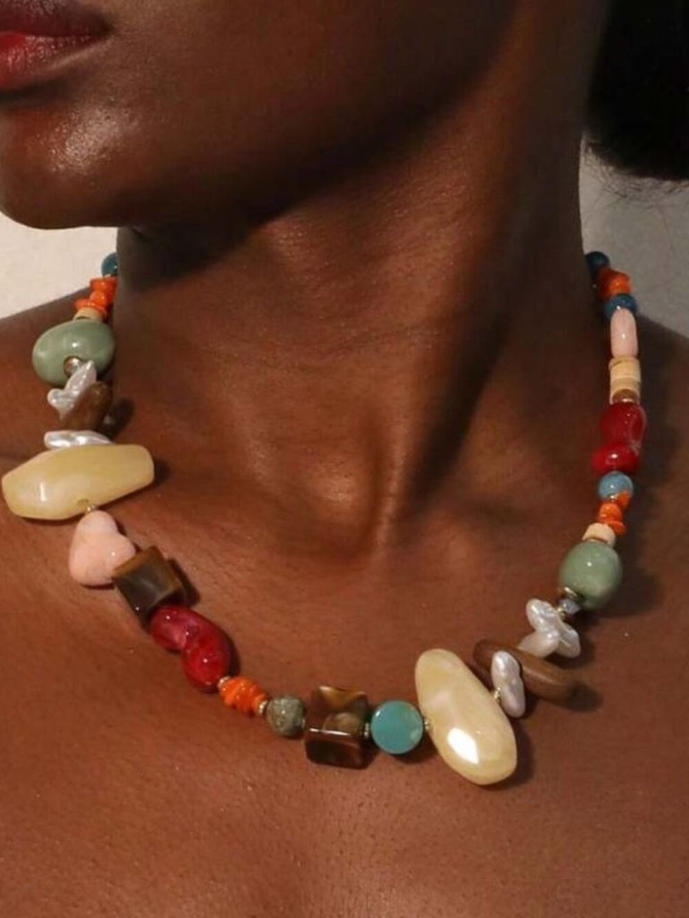 Multicolor BeadedNecklaceN982